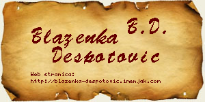 Blaženka Despotović vizit kartica